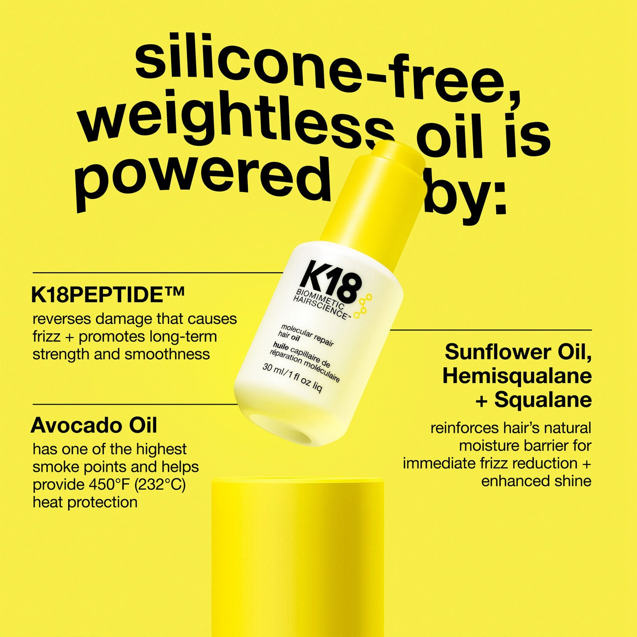 K18 Molecular Repair Hair Oil (Various Sizes)