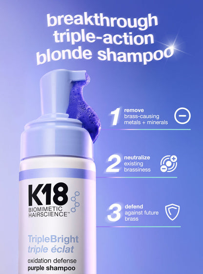 K18 Triple Bright Purple Shampoo (Various Sizes)