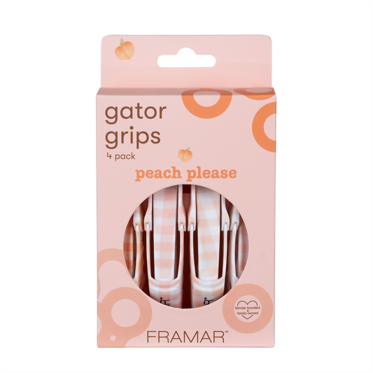 Framar Peach Please Gator Grips Hair Sectioning Clips – 4 Pack