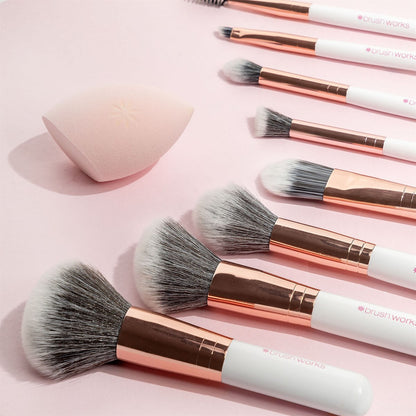 Brushworks Exclusive Makeup Brush & Sponge Gift Set - 9 Piece