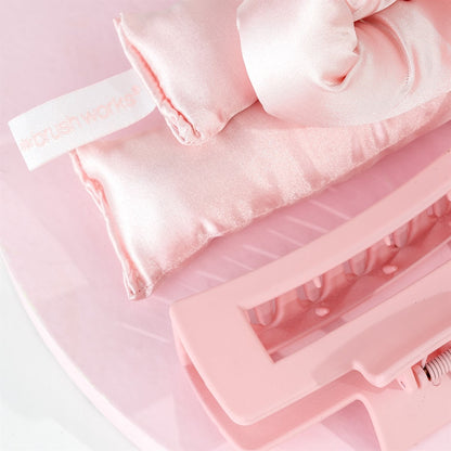 Brushworks Heatless Hair Curling Gift Set - Pink 5 Piece