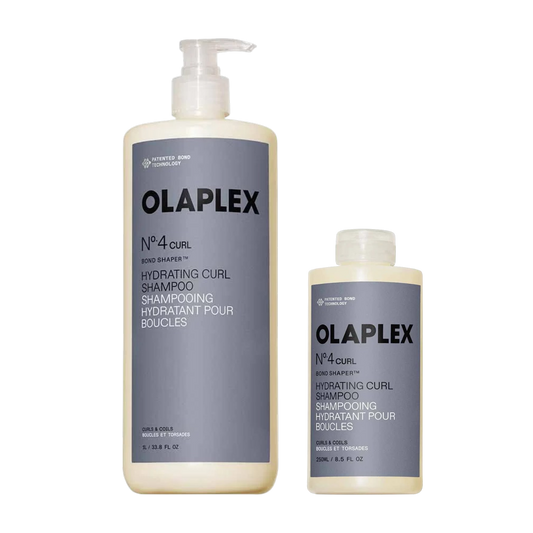 OLAPLEX No.4CURL Bond Shaper Hydrating Curl Shampoo available in 250ml and 1000ml sizes for curls coils and waves
