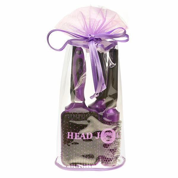 Head Jog Oval Purple 4-Piece Brush Set