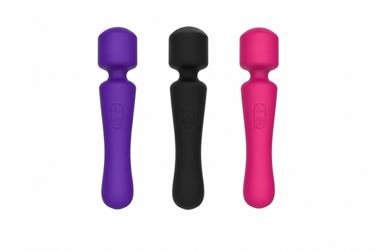 Basics IPX7 Waterproof Wand Vibrating Massager (Pink)