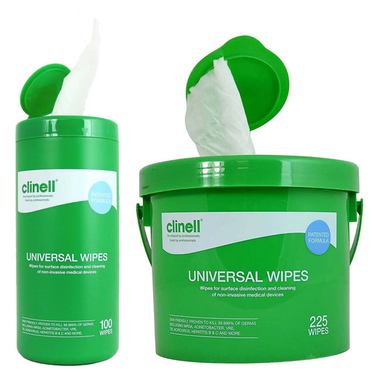 Clinell Universal Sanitising Wipes Bucket (Various Size) (+Refills)