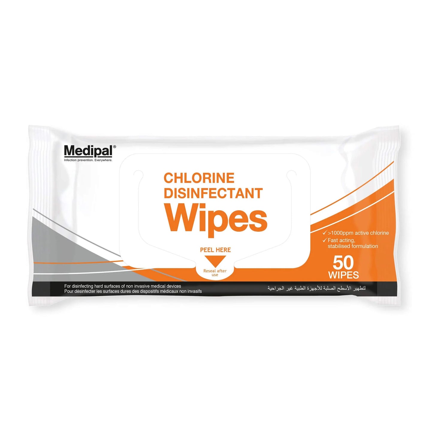 Medipal Chlorine Surface Wipes (Pack Of 50)