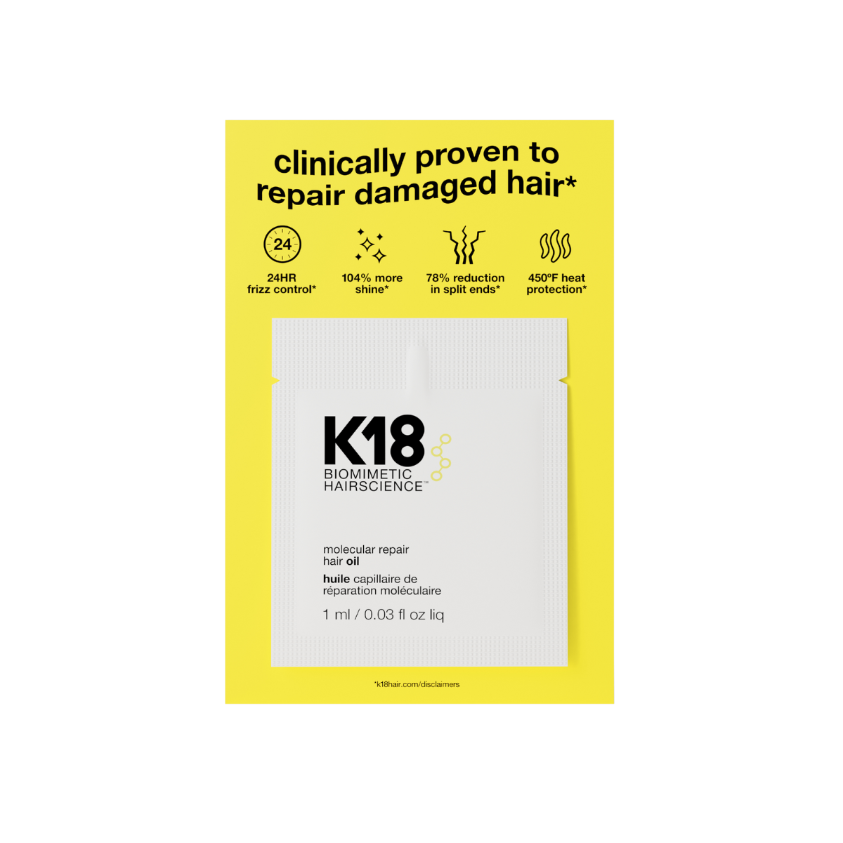 K18 Molecular Repair Hair Oil (Various Sizes)
