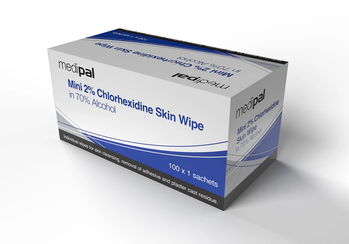 Medipal 70% Alcohol Chlorhexidine Skin Wipes (Various Sizes)